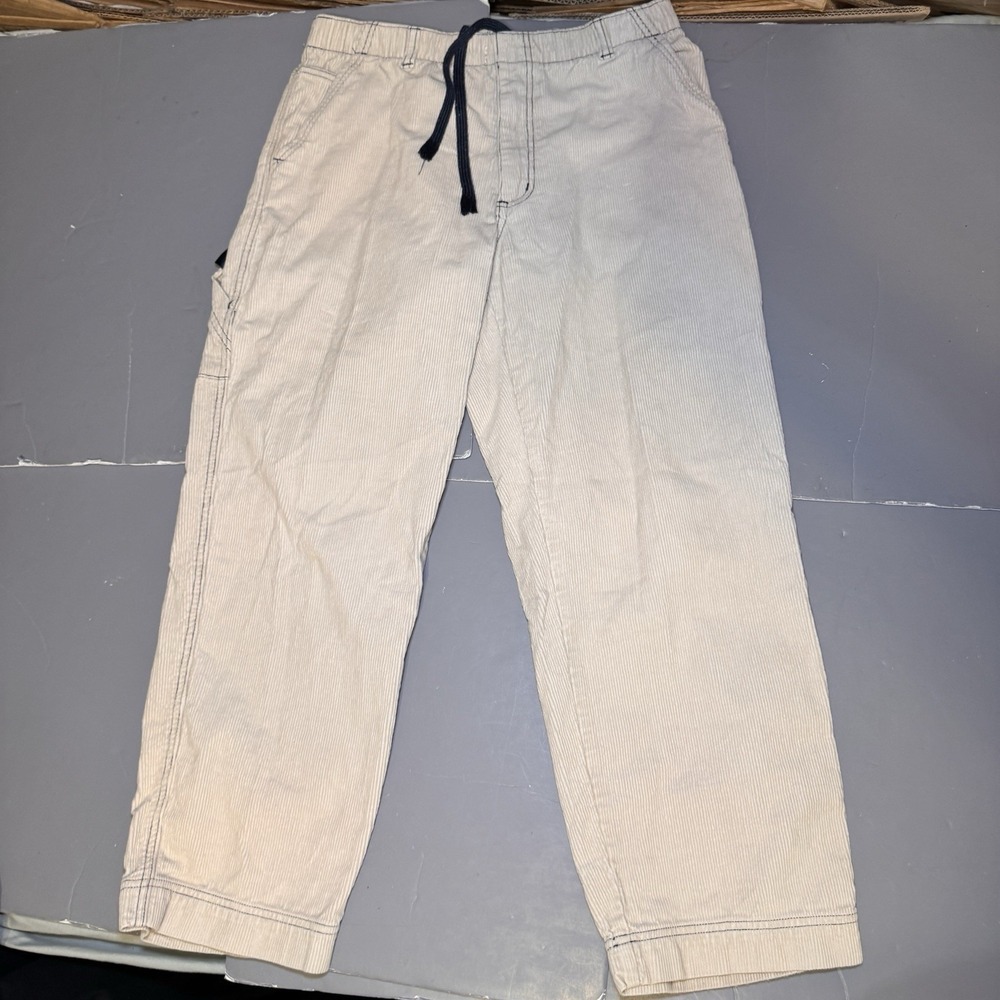 Ocean Pacific Carpenter Corduroy Pants Youth L Off White Drawstring Vintage 90s - Picture 2 of 12